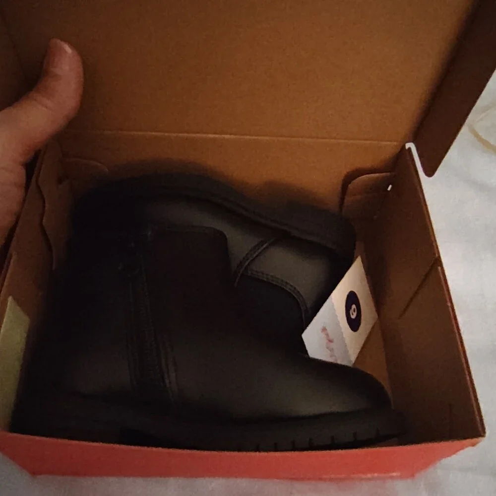 Ankle Boot Black Size 6 Faux Leather Slip-On Gore